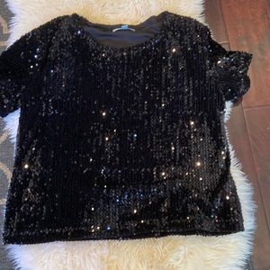 Black sequins top